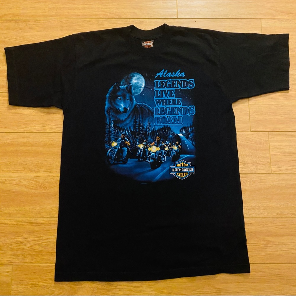 Harley Davidson Vintage Alaska Wolf T-Shirt Large